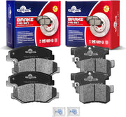 Ceramic Disc Brake Pads Set Front and Rear Replacement for Honda Accord 2003 2004 2005 2006 2007 4 Cylinder with 4-Wheel Disc Brakes