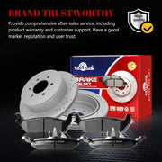 Ceramic Rear Brakes Pad and Rotors Drilled Slotted Vented Replacement Disc Brake Kits for Ford F-150 2005 2006 2007 2008 2009 2010 2011, for Lincoln Mark Lt 2006-2008 (6 Lug)