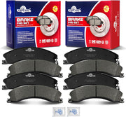 Ceramic Disc Brake Pads Set Front & Rear for Chevy Express 3500 4500/ Silverado 3500 2500 Hd/Suburban 3500 Hd, for Gmc Savana 3500 4500/ Sierra 2500 3500 Hd, for Nissan Nv1500 Nv2500 Nv3500 Titan Xd