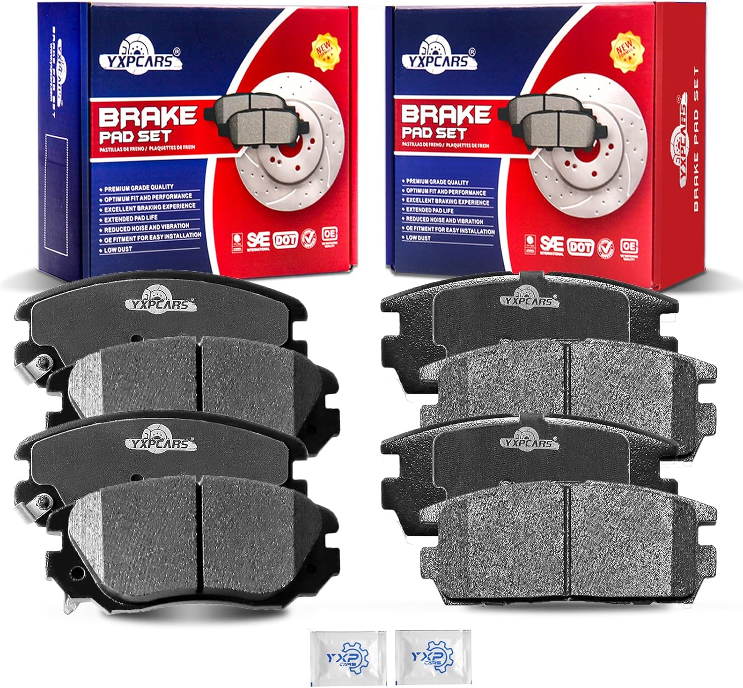 Front and Rear Ceramic Disc Brake Pads Set Replacement for 2010 2011 2012 2013 2014 2015 2016 2017 Chevy Equinox Gmc Terrain