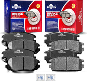 Front and Rear Ceramic Disc Brake Pads Set Replacement for 2010 2011 2012 2013 2014 2015 2016 2017 Chevy Equinox Gmc Terrain