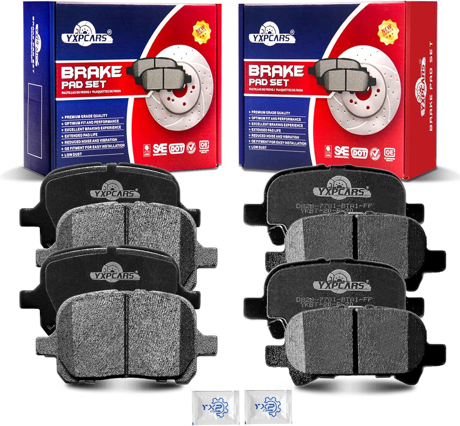 Front and Rear Ceramic Disc Brake Pads Set Replacement for Toyota Avalon 2000 2001 2002 2003 2004/ Solara 1999-2003/ Camry 2000-2001