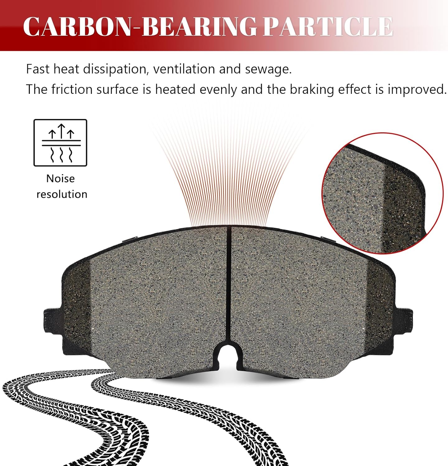 Ceramic Disc Brake Pads Set Front and Rear Replacement for Volkswagen Atlas Cross Sport 2020-2022/ Atlas 2018 - 2022