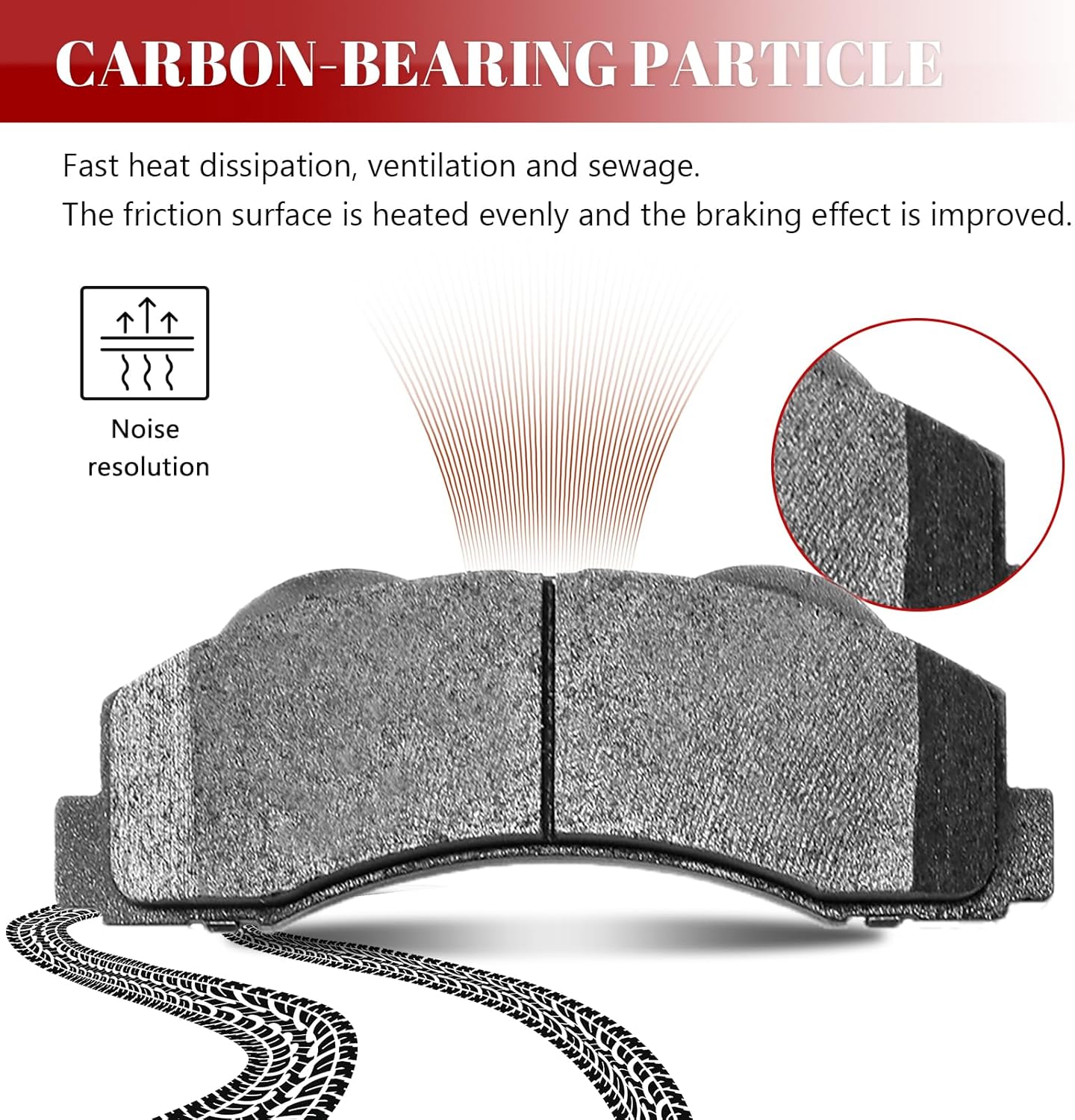 Ceramic Disc Brake Pads Set Front and Rear Replacement for Ford F-150 2015 2016 2017 with Electric Parking Brake