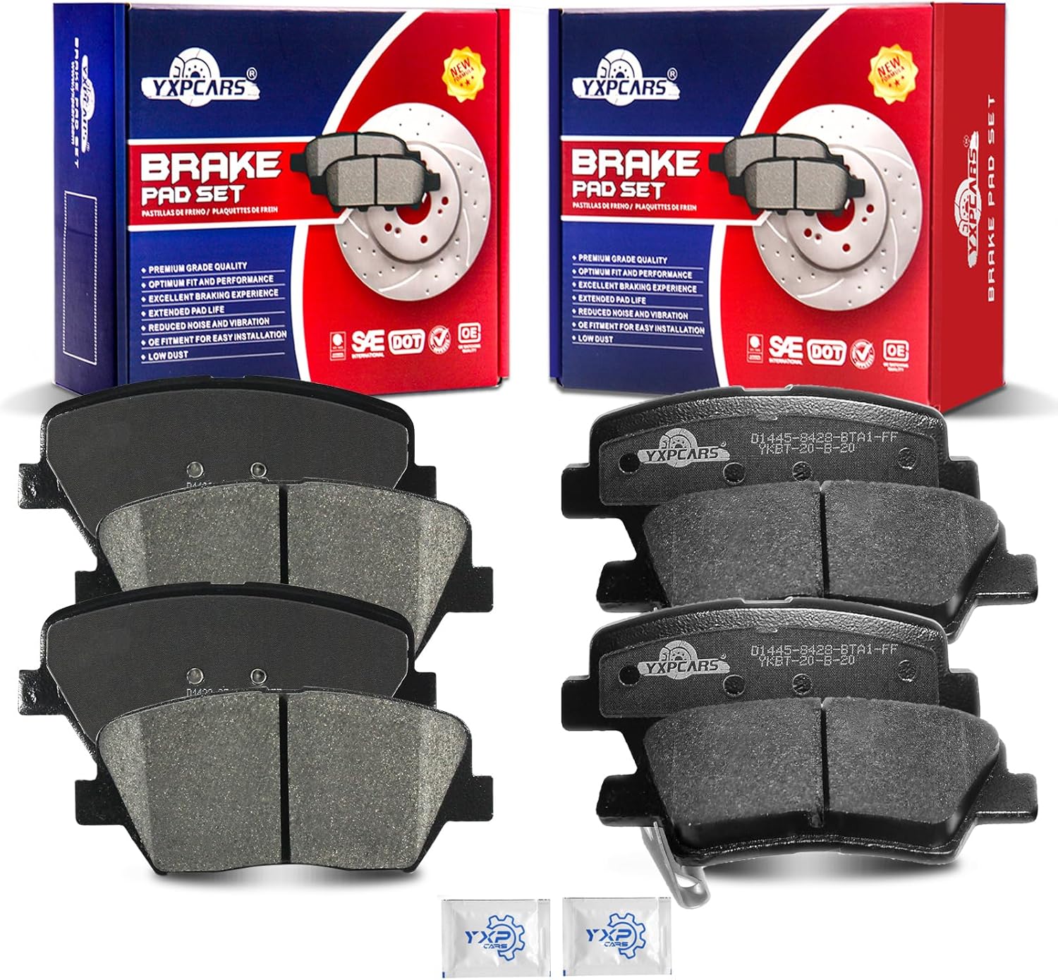 Ceramic Disc Brake Pads Set Front and Rear Replacement for Hyundai Azera 2012 2013 2014 2015 2106 2017