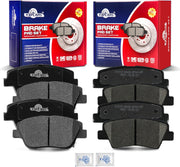 Ceramic Disc Brake Pads Set Front and Rear Replacement for Hyundai Sonata 2011 2012 2013 2014 2015, for Kia Optima 2011-2016