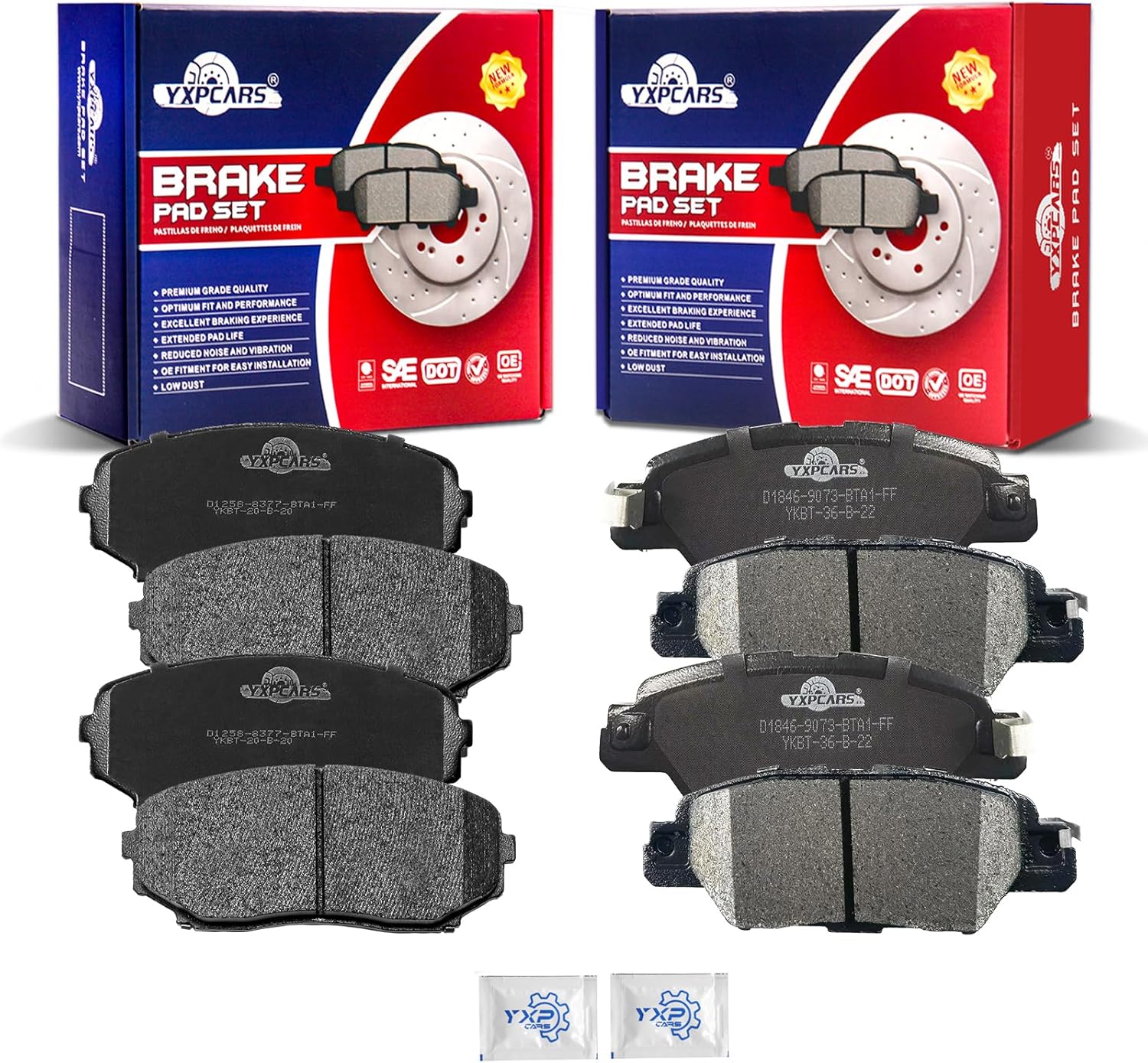 Ceramic Disc Brake Pads Set Front and Rear Replacement for Mazda Cx-5 Turbocharged 2019 2020 2021 2022 2023