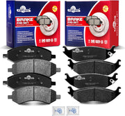 Front and Rear Ceramic Disc Brake Pads Set Replacement for 2006 2007 2008 2009 2010 2011 2012 2013 2014 2015 2016 2017 2018 Ram 1500 2007-2009 Chry-sler Aspen 2007-2009 Durango
