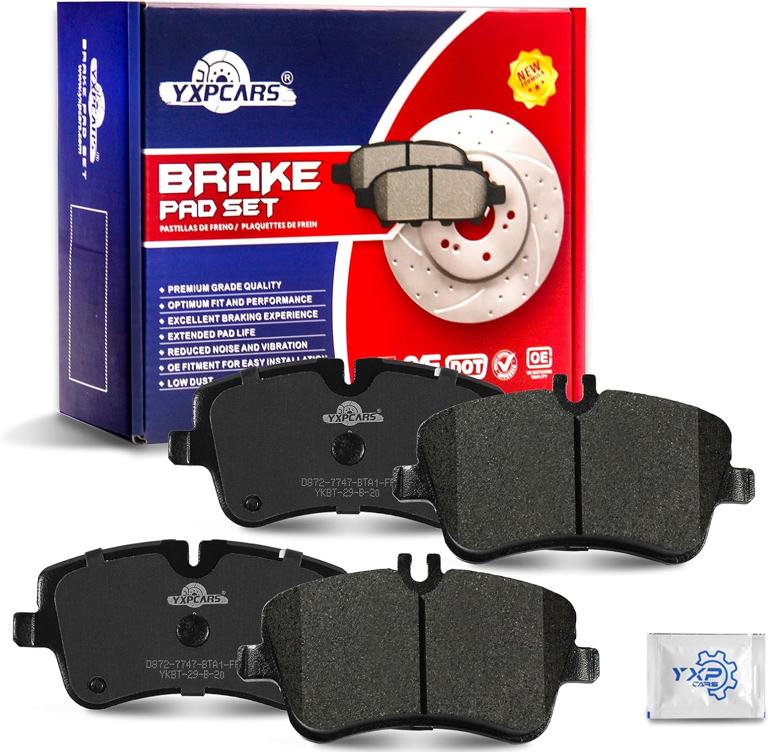 Ceramic Disc Brake Pads Set Front Replacement for MERCEDES-BENZ C230 C240 C280 C320 C350 CLK320 CLK350 SLK280 SLK300