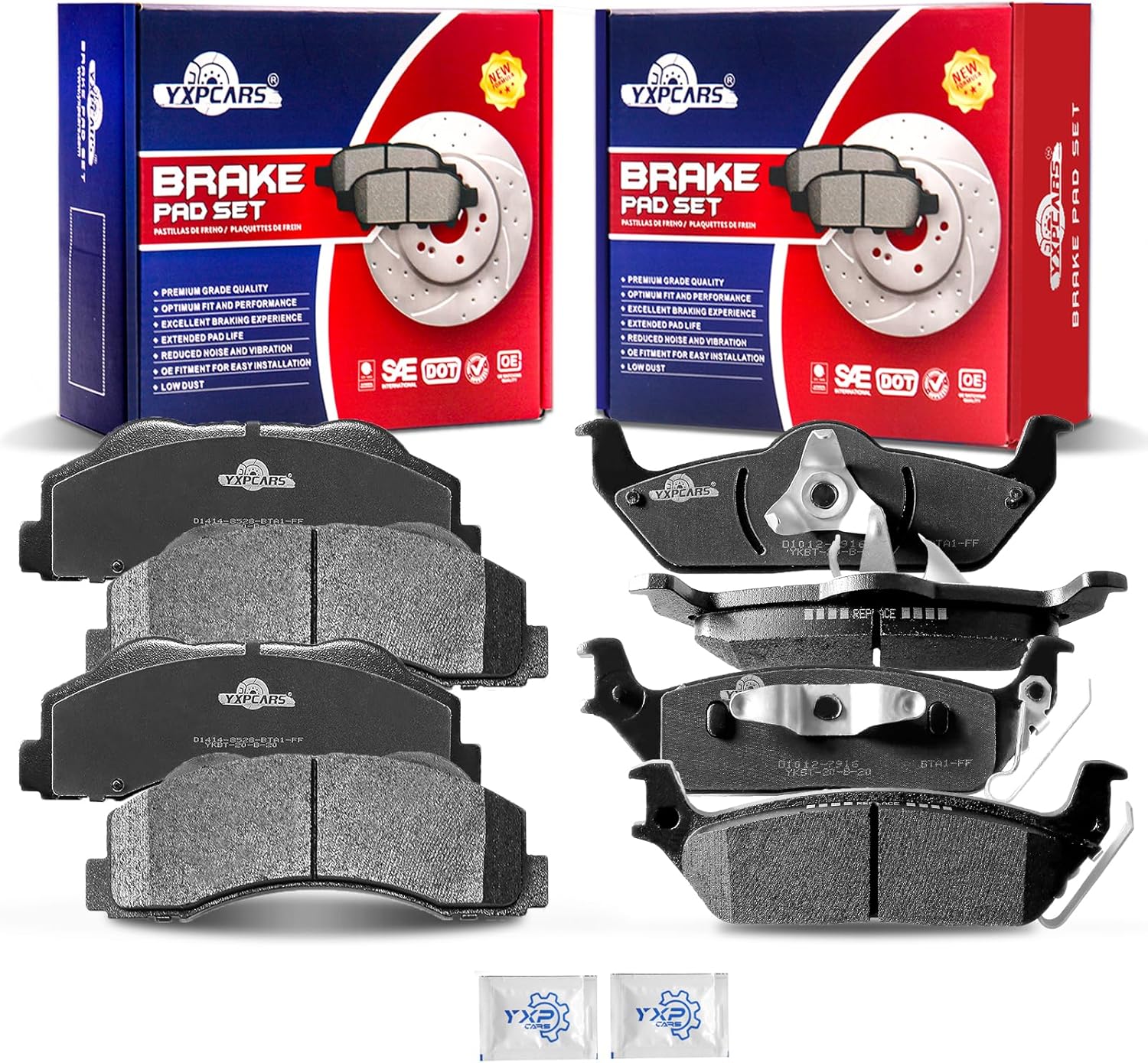 Front and Rear Ceramic Disc Brake Pads Set Replacement for 2010-2011 Ford F-150