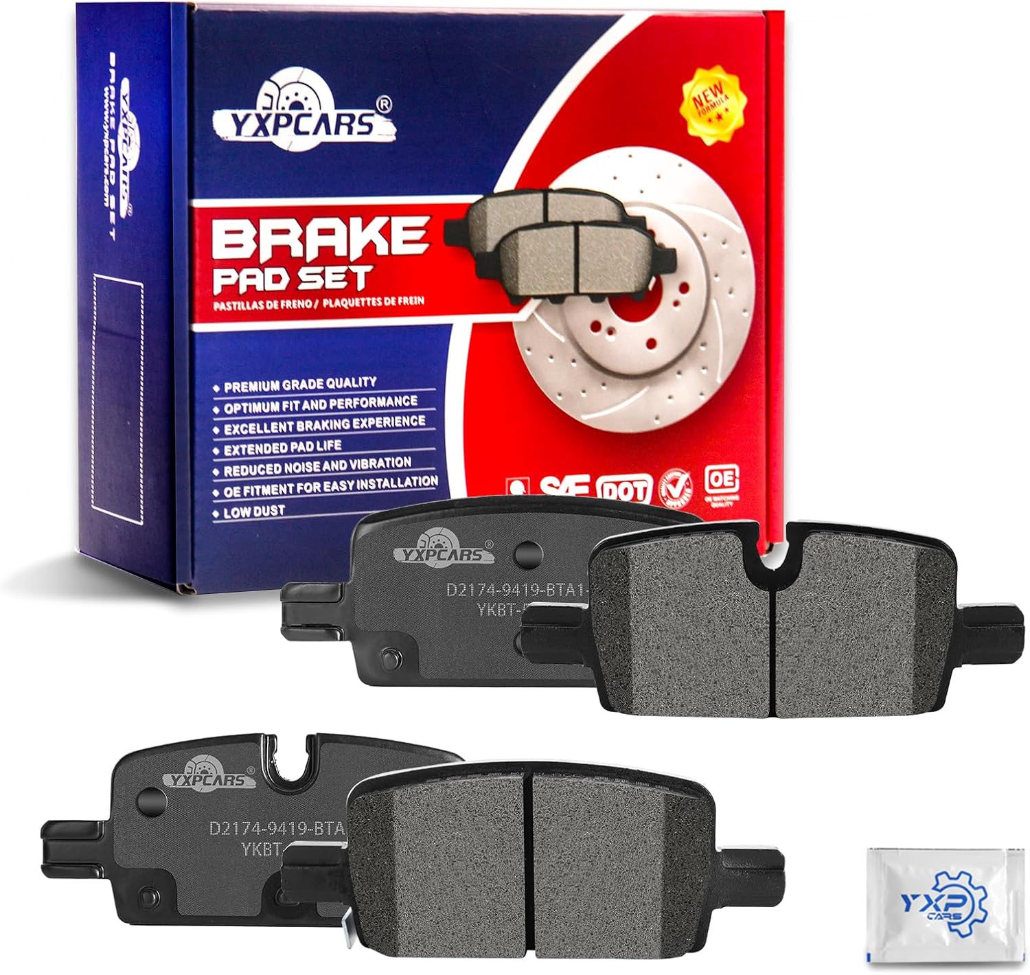 Ceramic Disc Brake Pads Set Rear for Rivian R1S R1T 2022-2023, for Gmc Canyon 2023-2024/ Hummer Ev Suv Sierra Ev 2024/ Sierra 1500 2020-2024/1500 Limited 2019 w/EPB/Yukon Xl 2021-2024