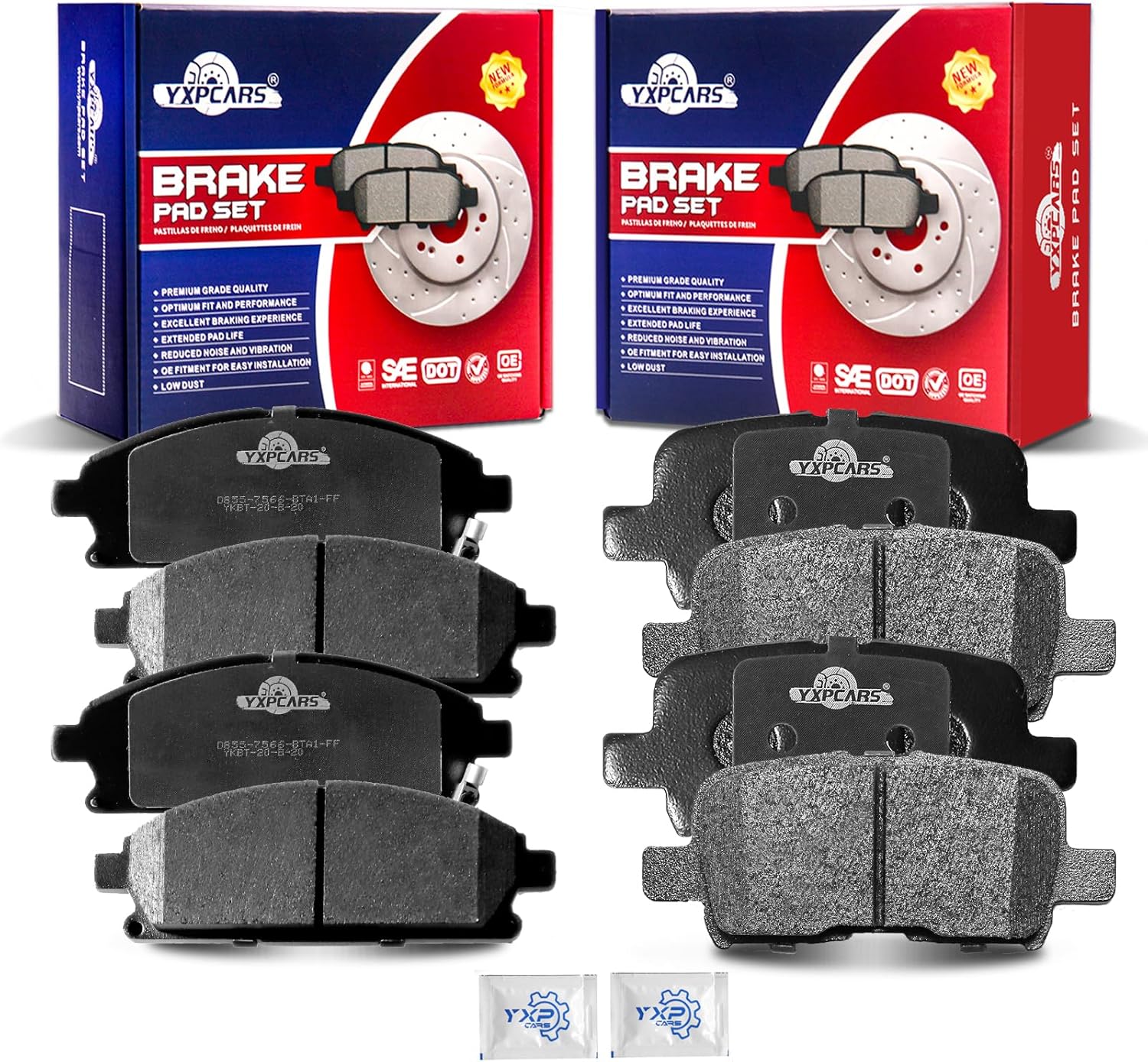 Front and Rear Ceramic Disc Brake Pads Set Replacement for Acura Mdx 2003 2004 2005 2006
