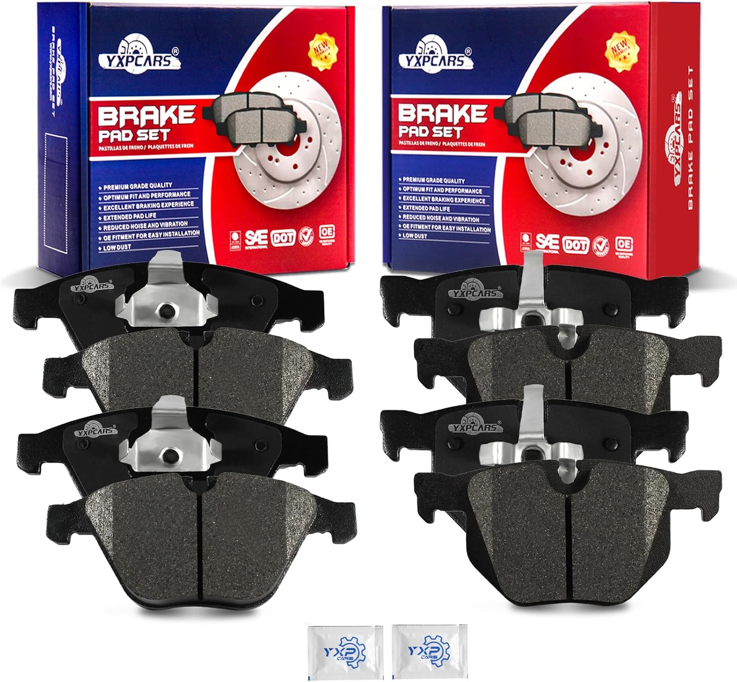 Front and Rear Ceramic Disc Brake Pads Set Replacement for 2007 2008 2009 2010 2011 2012 2013 Bmw 335i 2009-2011 335d 2009-2013 335i Xdrive 2007-2008 335xi 2011-2013 335is