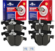 Front and Rear Ceramic Disc Brake Pads Set Replacement for 2007 2008 2009 2010 2011 2012 2013 Bmw 335i 2009-2011 335d 2009-2013 335i Xdrive 2007-2008 335xi 2011-2013 335is