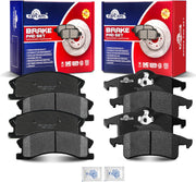 Ceramic Disc Brake Pads Set Front and Rear Replacement for Jeep Grand Cherokee 1999 2000 2001 2002 2003 2004
