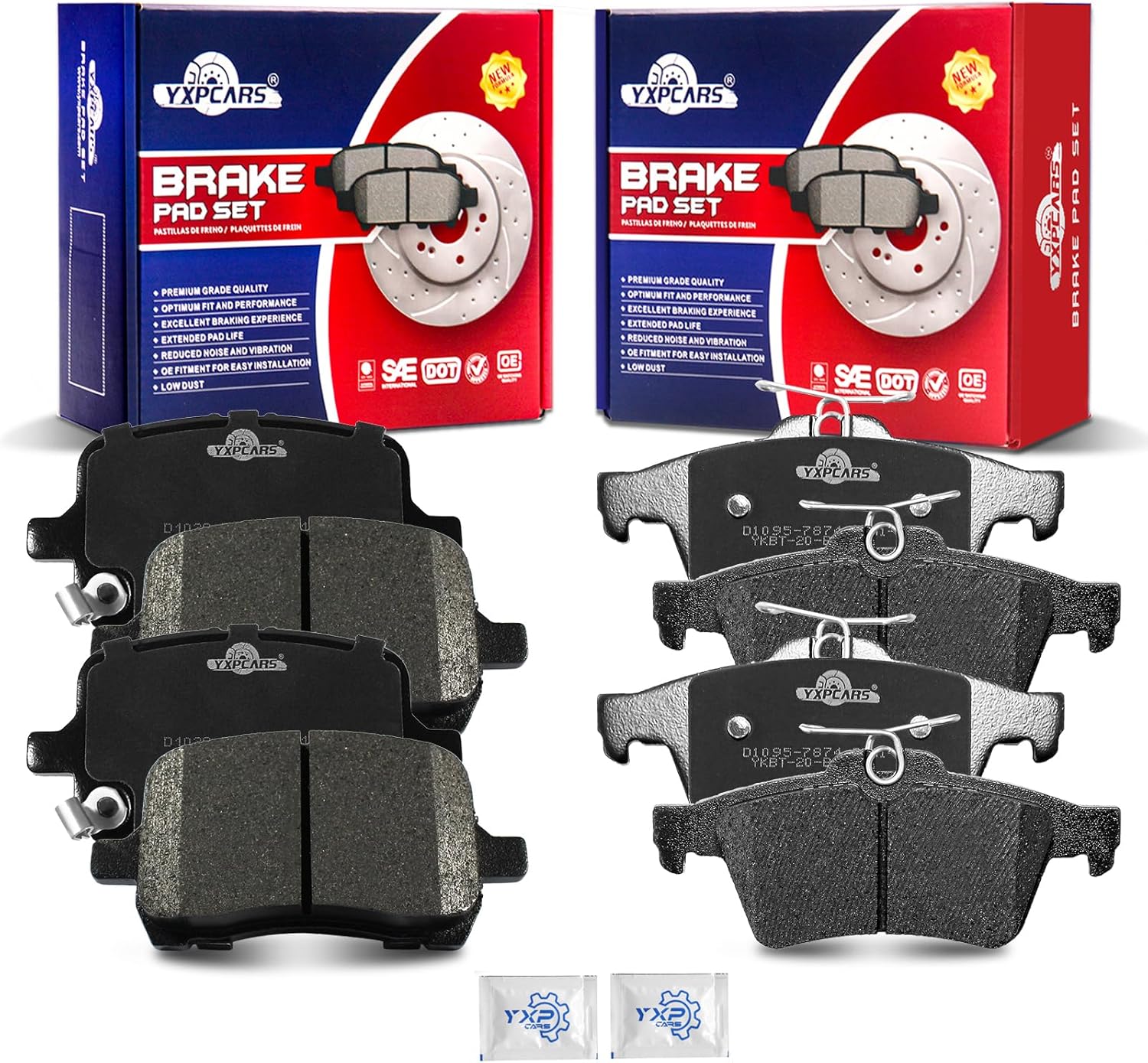 Front and Rear Ceramic Disc Brake Pads Set Replacement for Pontiac Solstice 2006-2009 Saturn Sky 2007 2008 2009 2010