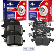 Front and Rear Ceramic Disc Brake Pads Set Replacement for Pontiac Solstice 2006-2009 Saturn Sky 2007 2008 2009 2010