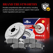 Ceramic Front Brakes Pad and Rotors Drilled Slotted Vented Replacement Disc Brake Kits for Nissan Micra 2015 2016 2017 2018 2019/ Versa Note 2014-2019/ Versa 2012 1.6L/ Versa 2013-2019