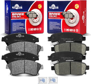 Front and Rear Ceramic Disc Brake Pads Set Replacement for Buick Verano 2012-2013,for Chevy Sonic Cruze 2013-2017/ Limited 2016/ Cruze 2011-2013/ Cruze Gas/Flex Engine 2014-2015