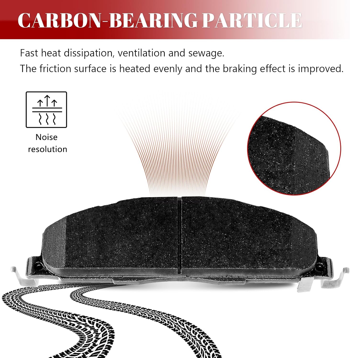 Ceramic Disc Brake Pads Set Rear Replacement for Dodge Ram 2500 3500 2009-2010, for Ram 1500 2012 8 Lug Tradesman, for Ram 2500 3500 2011 2012 2013 2014 2015 2016 2017 2018