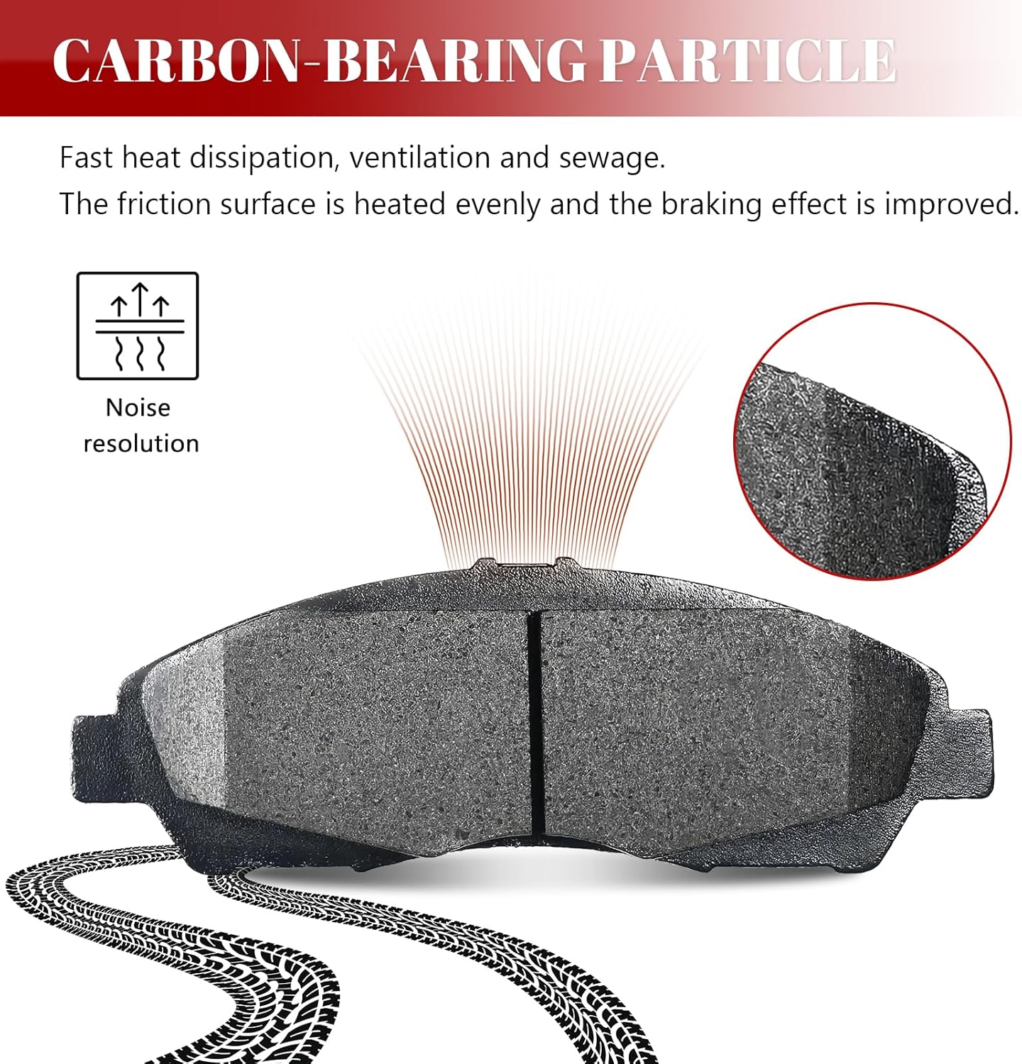 Ceramic Disc Brake Pads Set Front and Rear Replacement for Buick Enclave 2018-2020, for Cadillac Xt5 2017-2020/ Xt6 2020, for Chevry Blazer 2019-2020/ Traverse 2018 2019, for Gmc Acadia 2017-2020