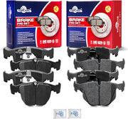 Front and Rear Ceramic Disc Brake Pads Set Replacement for 1995 BMW 740i 1995 1996 1997 1998 1999 2000 2001 740iL 1995-2001 740iL 2000 2001 2002 2003 M5 2000-2006 X5