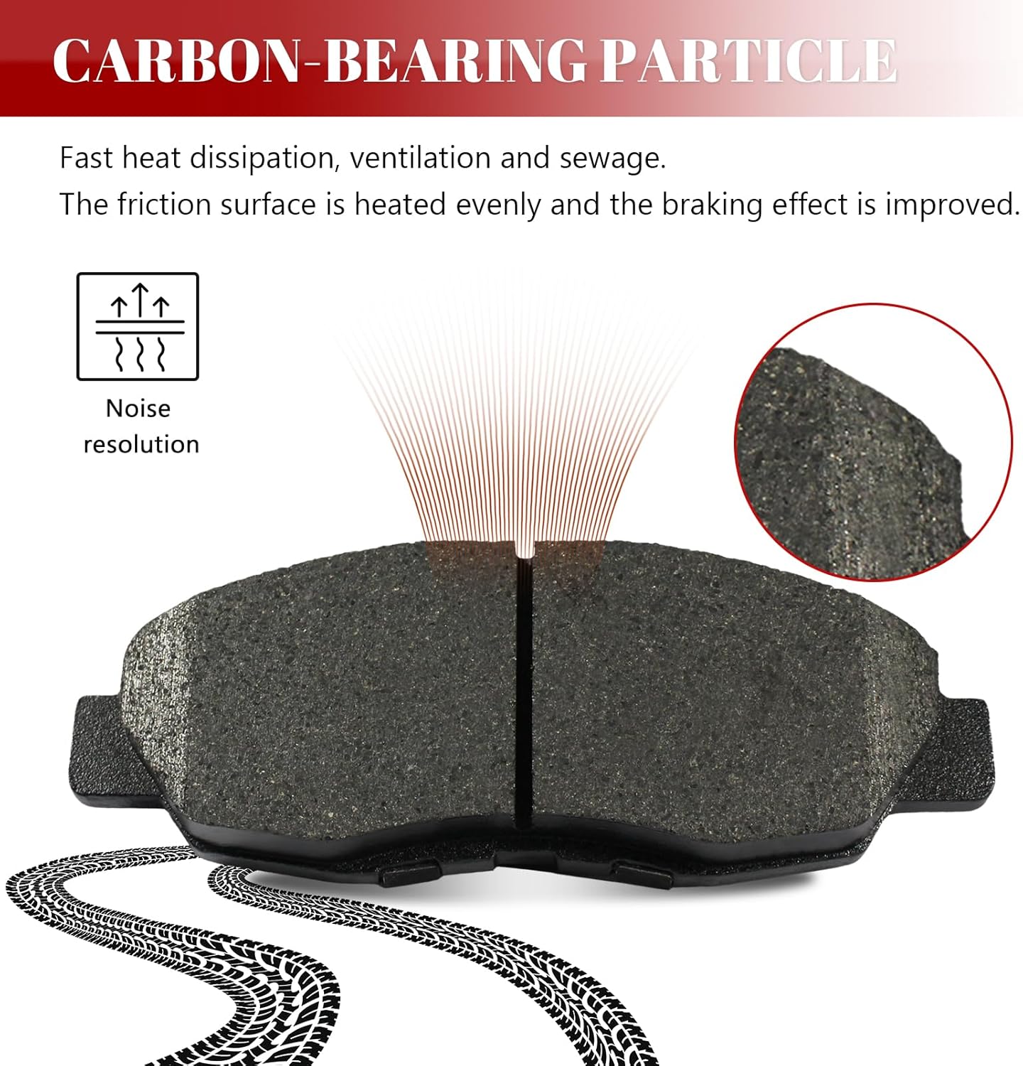 Front and Rear Ceramic Disc Brake Pads Set Replacement for Honda Civic 2012 2013 2014 2015