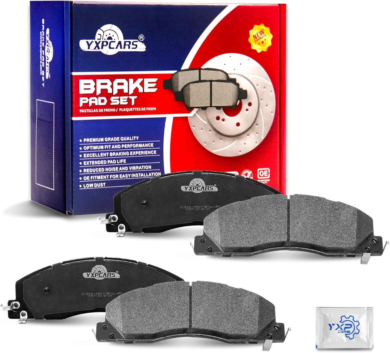 Ceramic Disc Brake Pads Set Front Replacement for Audi A1 A3 Tt Quattro, for Volkswagen Beetle Bora Eos Golf Gti Jetta Multivan Rabbit Passat CC
