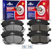 Ceramic Disc Brake Pads Set Front and Rear Replacement for Toyota Highlander 2008 2009 2010 2011 2012 2013 / Highlander 2014 Hybrid