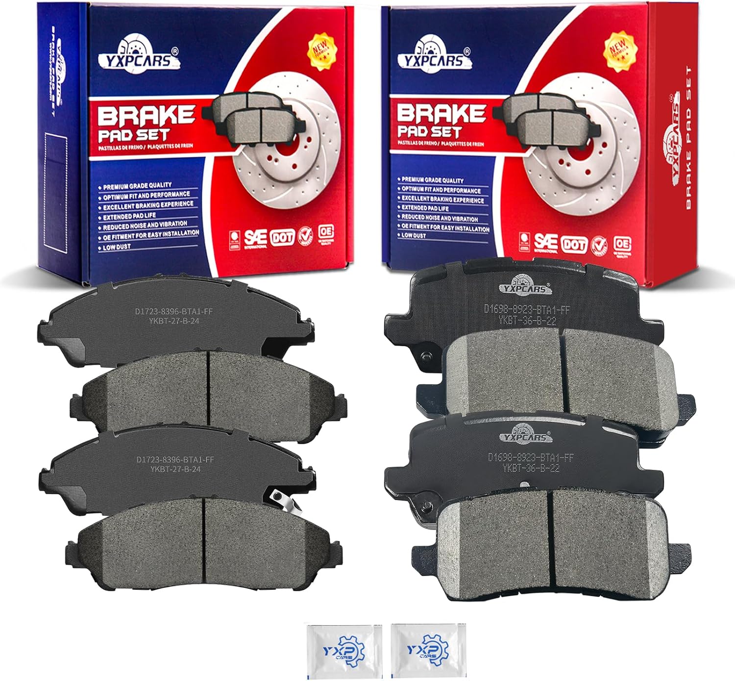 Ceramic Disc Brake Pads Set Front and Rear Replacement for Acura Mdx 2017 2018 2019 2020