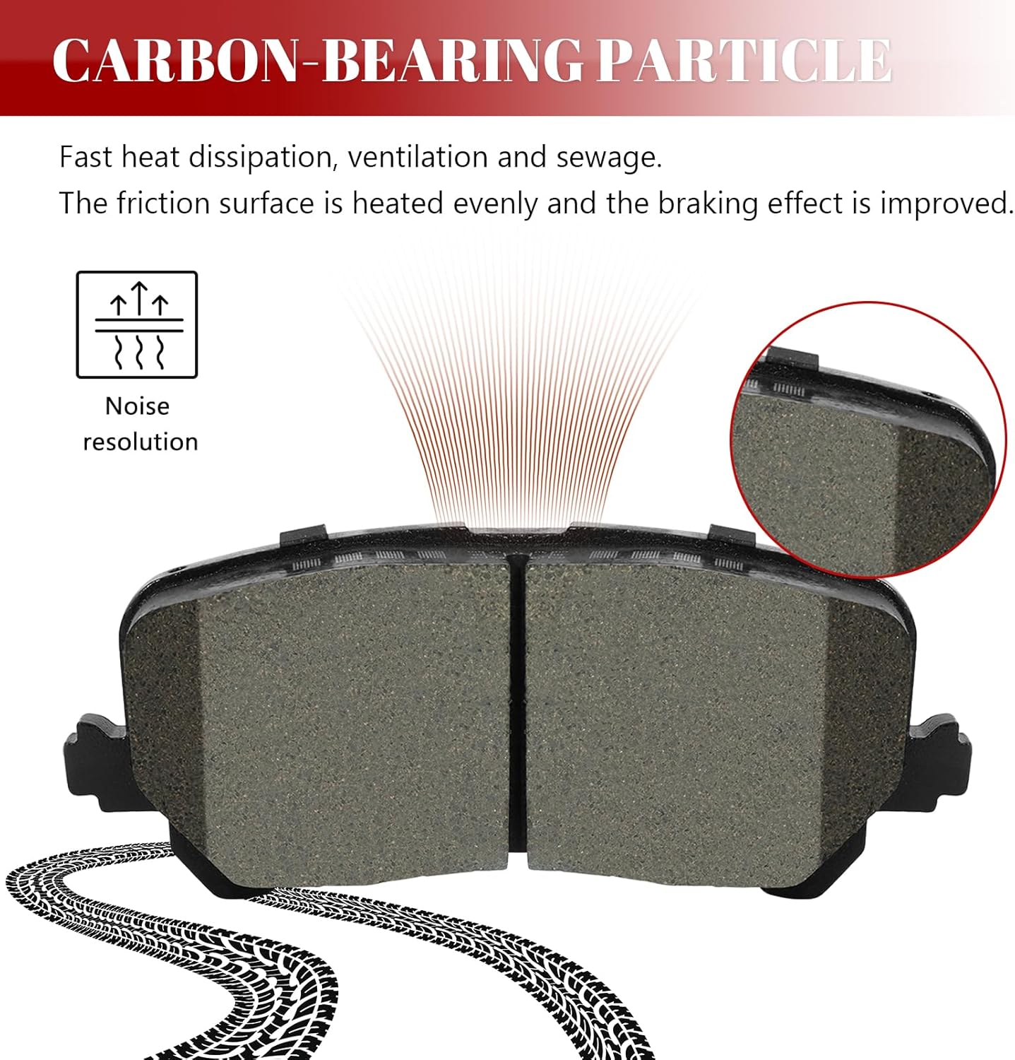 Ceramic Disc Brake Pads Set Front and Rear Replacement for Honda Passport 2019 2020 2021 2022 2023 2024