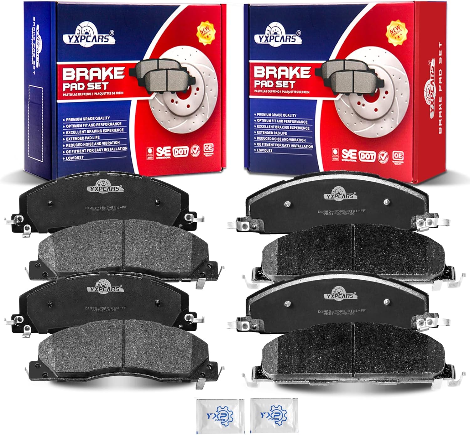 Front and Rear Ceramic Disc Brake Pads Set Replacement for Dodge Ram 2500/3500 2009-2010, for Ram 1500 2012 / Ram 2500/3500 2011 2012 2013 2014 20105 2016 2017 2018