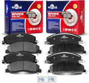 Front and Rear Ceramic Disc Brake Pads Set Replacement for Dodge Ram 2500/3500 2009-2010, for Ram 1500 2012 / Ram 2500/3500 2011 2012 2013 2014 20105 2016 2017 2018