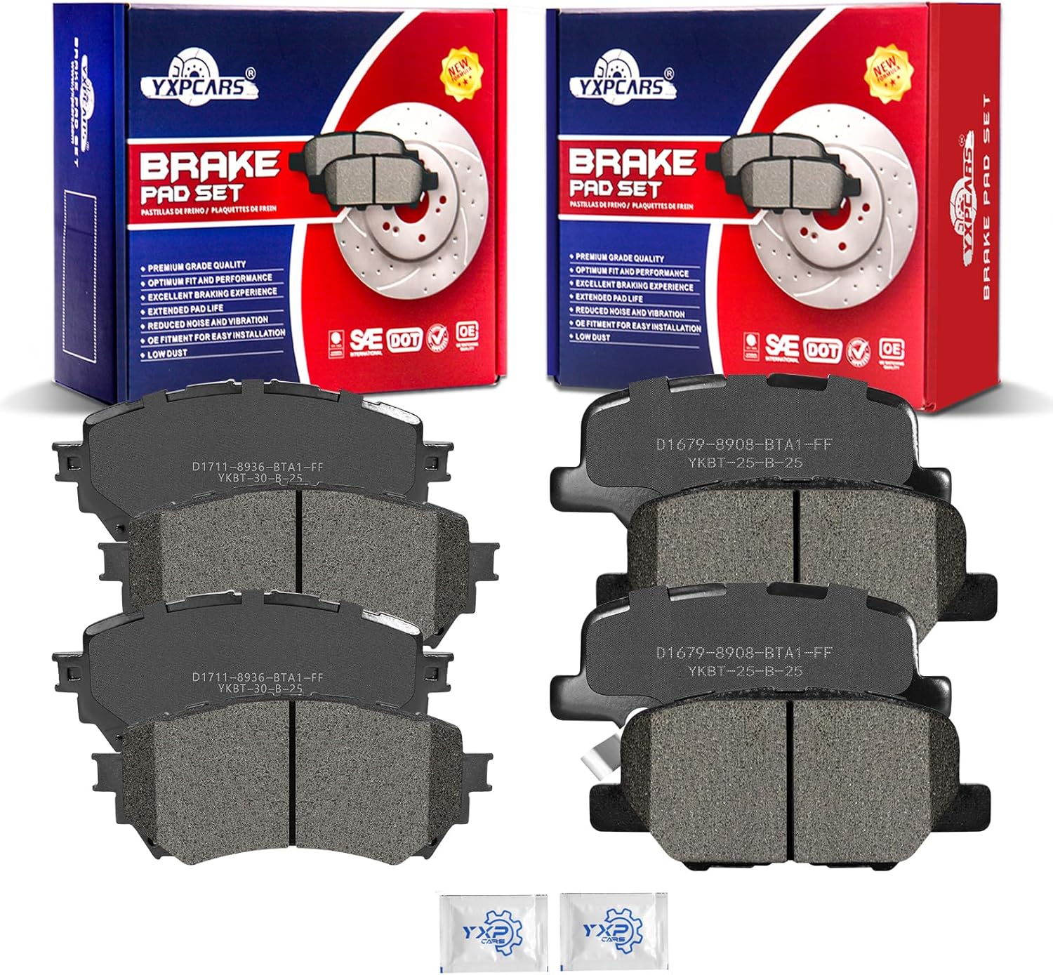 Ceramic Disc Brake Pads Set Front and Rear for MAZDA 6 2014-2015