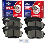 Ceramic Disc Brake Pads Set Front and Rear Replacement for Hyundai Elantra 2009-2012, for Kia Forte Koup 2010 2011 2012 2013/ Forte 2010-2013/ Forte5 2012-2013