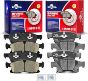 Front and Rear Ceramic Disc Brake Pads Set Replacement for Dodge Durango 2011-2017, for Jeep Grand Cherokee 2011 2012 2013 2014 2015 2016 2017(V8 5.7L Only with Heavy Duty Brakes)