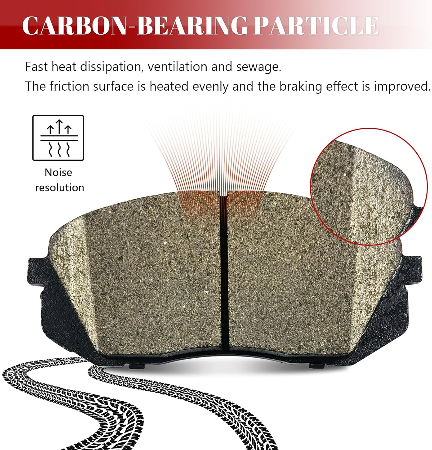 Ceramic Disc Brake Pads Set Front and Rear Replacement for Hyundai Sonata 2016 Gas Engine with Manual Parking Brake