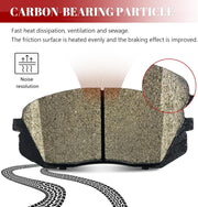 Ceramic Disc Brake Pads Set Front and Rear Replacement for Hyundai Sonata 2016 Gas Engine with Manual Parking Brake