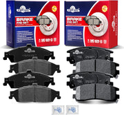 Front and Rear Ceramic Disc Brake Pads Set Replacement for 1999 2000 2001 2002 Oldsmobile Alero, 2003-2004 Alero 1999-2005 Pontiac Grand AM 4-Wheel Disc Brakes