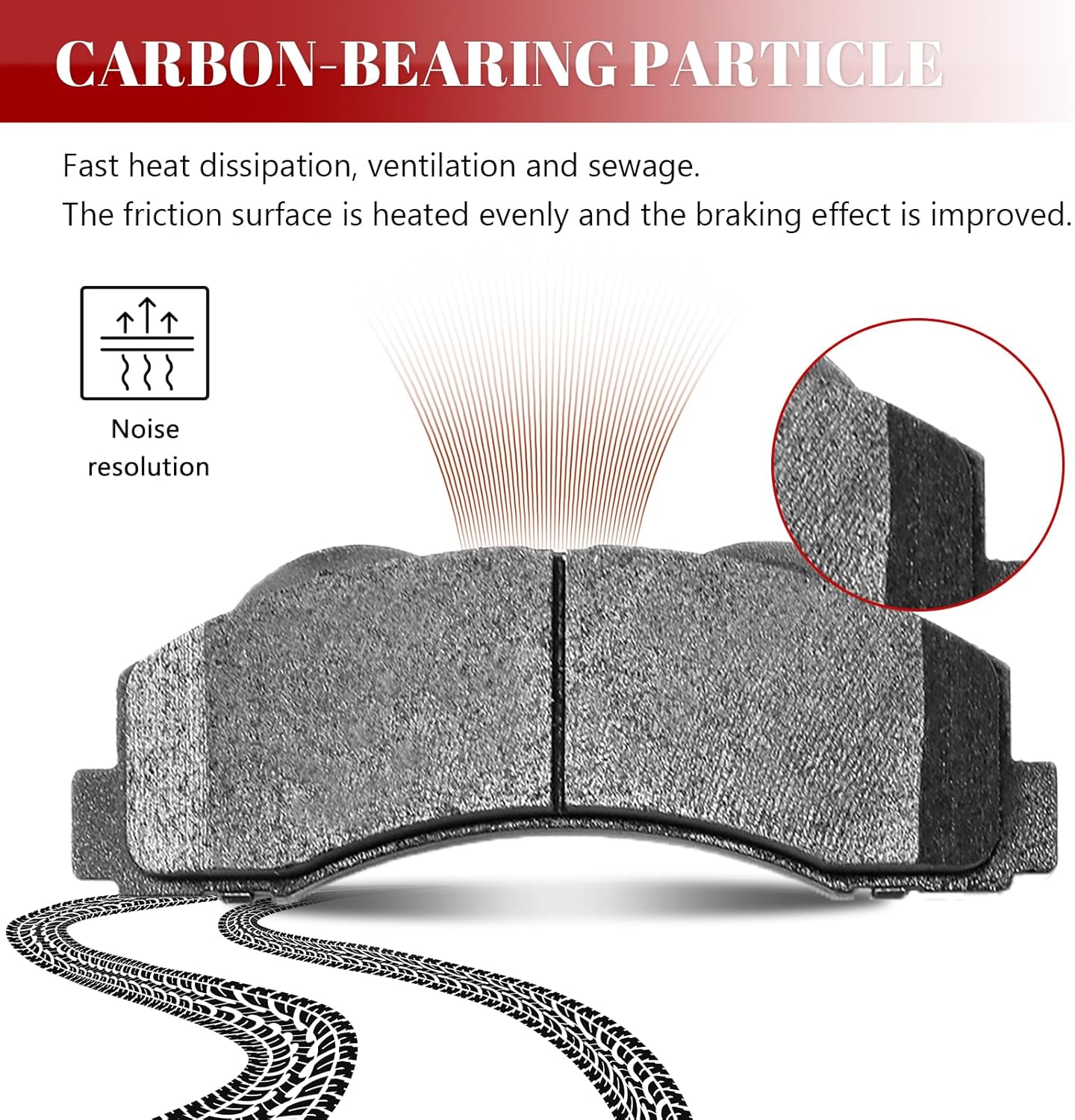 Front and Rear Ceramic Disc Brake Pads Set Replacement for 2011 2012 2013 2014 2015 2016 2017 2018 2019 2020 F-150