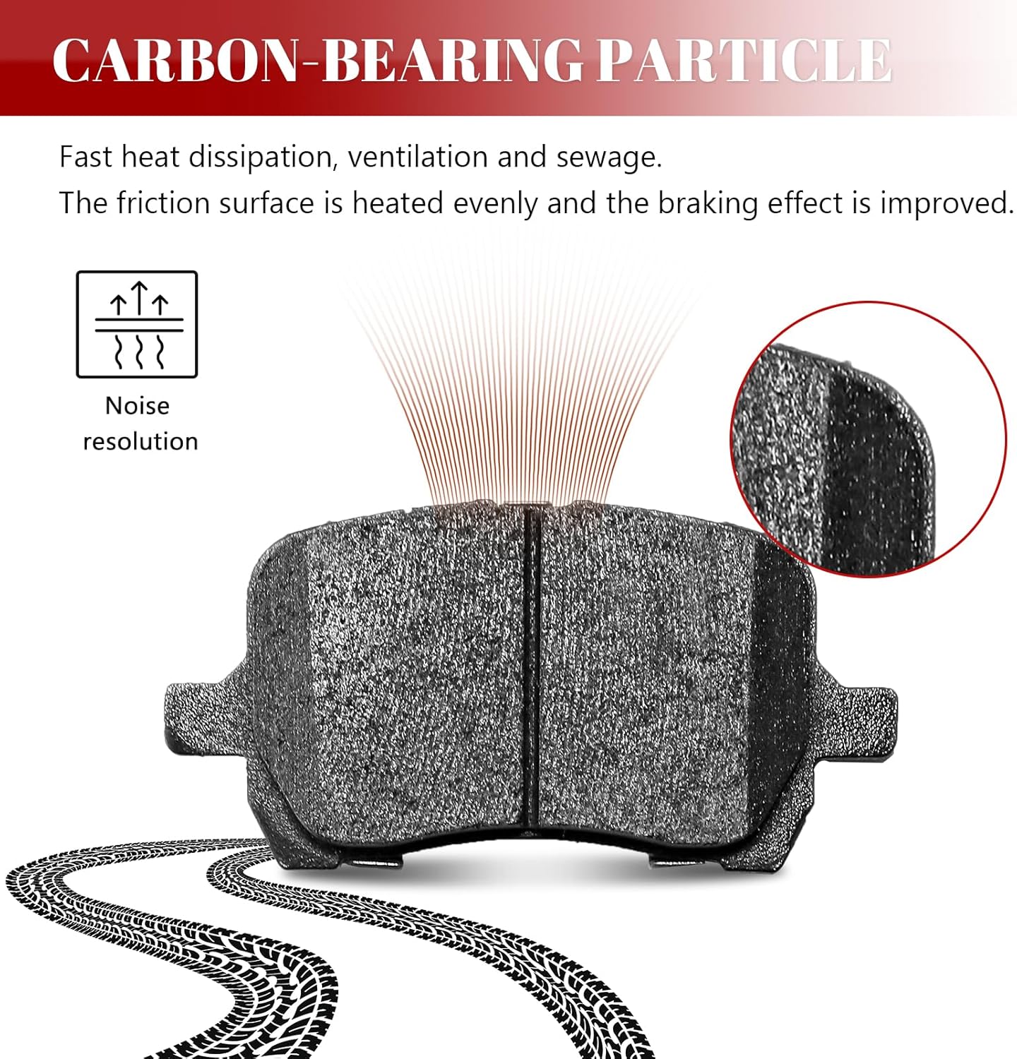 Ceramic Disc Brake Pads Set Front and Rear for Chevry Hhr 2008 SS/Chevry Malibu 2006 2007-2011 2012 4-Wheel, for Pontiac G5 2008-2009 Gt/ G6 2008-2010, for Saturn Aura 2007-2009