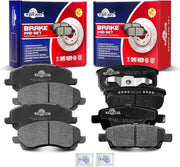 Front and Rear Ceramic Disc Brake Pads Set Replacement for Dodge Avenger Caliber, for Jeep Patriot/Compass (Mk), for Chrysler 200 Sebring, for Mitsubishi Lancer 2004-2006 2008-2016
