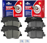 Ceramic Disc Brake Pads Set Front and Rear Replacement for Hyundai Santa Fe 2010-2012, for Kia Sorento 2011 2012 2013 2014