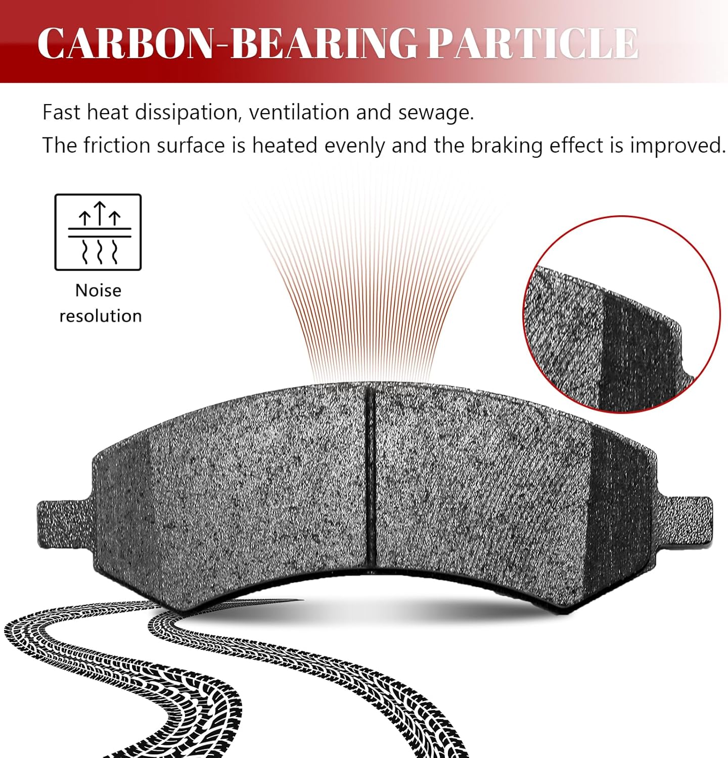 Front and Rear Ceramic Disc Brake Pads Set Replacement for 2006 2007 2008 2009 2010 2011 2012 2013 2014 2015 2016 2017 2018 Ram 1500 2007-2009 Chry-sler Aspen 2007-2009 Durango