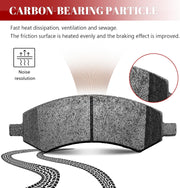 Front and Rear Ceramic Disc Brake Pads Set Replacement for 2006 2007 2008 2009 2010 2011 2012 2013 2014 2015 2016 2017 2018 Ram 1500 2007-2009 Chry-sler Aspen 2007-2009 Durango