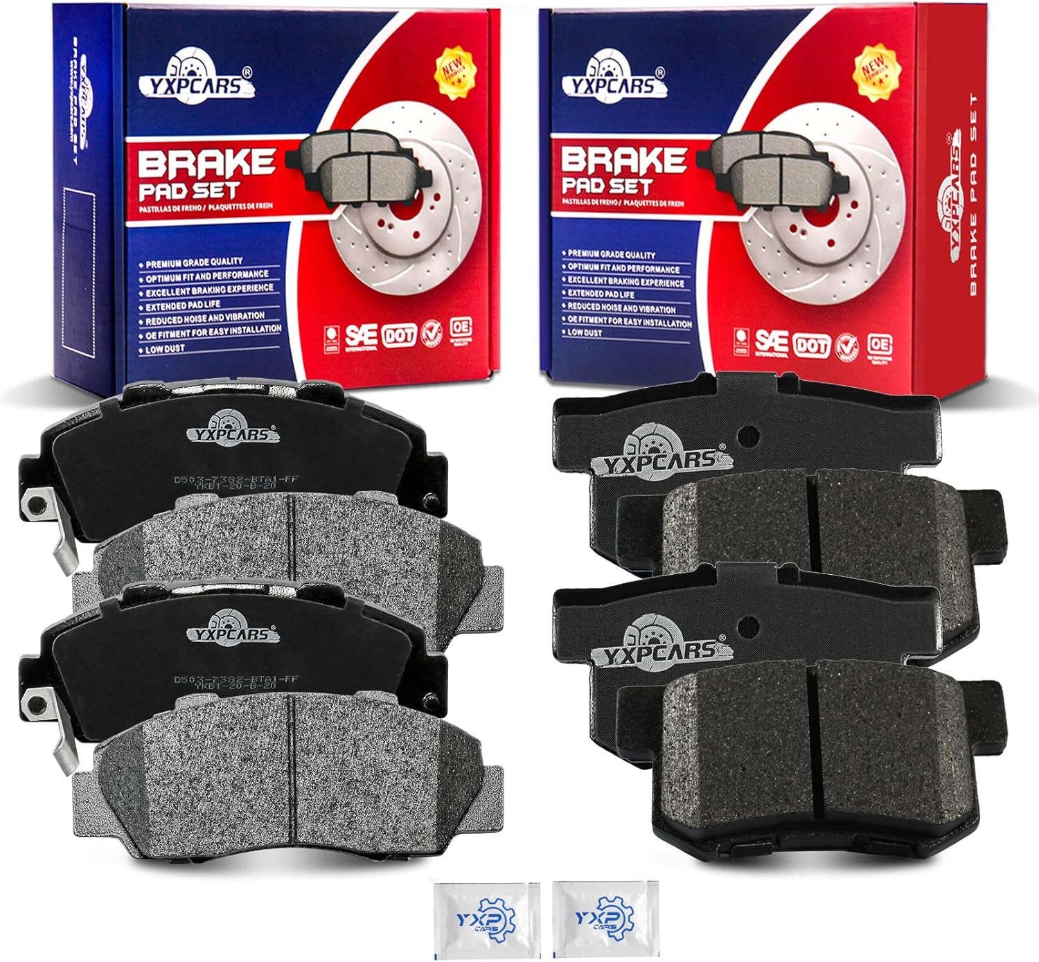 Front and Rear Ceramic Disc Brake Pads Set Replacement for Hon-da Odyssey 1995-1998, for Isuzu Oasis 1996-1999, for Acura Legend 1991 1992 1993 1994 1995 Rl 1996 1997 1998