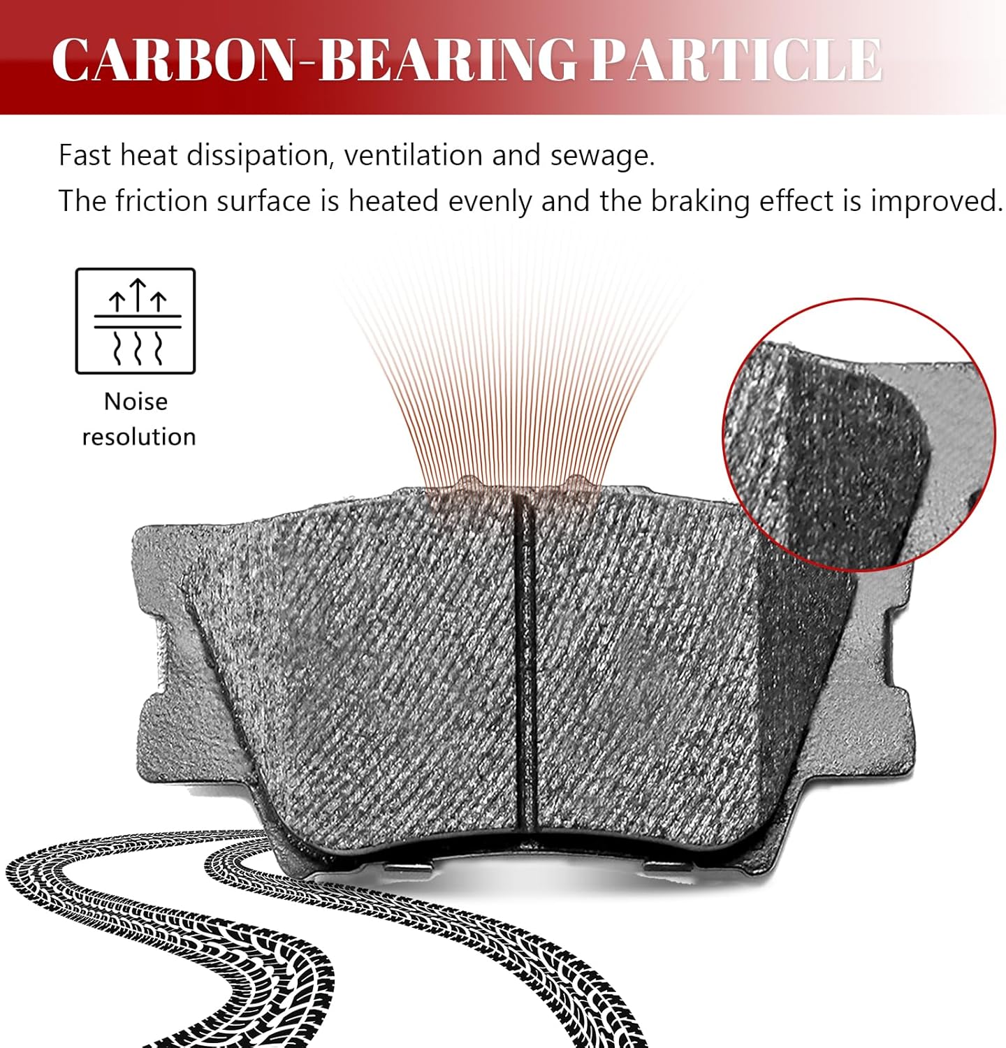 Ceramic Disc Brake Pads Set Rear for Toyota Camry 2007-2011/ Avalon 2008 2009 2010 2011 2012 2013 2014 2015-2018/ Rav4 2016-2017 Le, for LEXUS HS250H 2010-2012/ ES300h 2013-2018/ ES350 2007-2018
