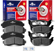 Ceramic Disc Brake Pads Set Front and Rear Replacement for Ford Explorer 2002-2005, for Mercury Mountaineer 2002 2003 2004 2005 with Phenolic Piston Calipers Rear Brake Pads