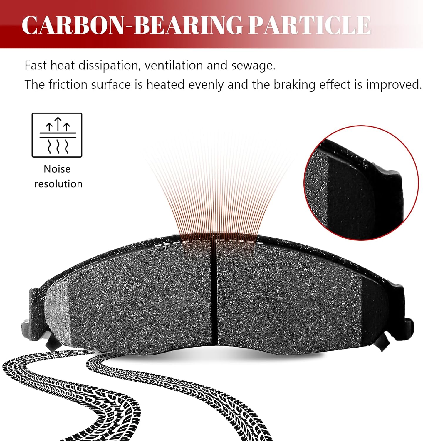 Front and Rear Ceramic Disc Brake Pads Set Replacement for Cadillac Cts 2003 2004 2005 2006 2007 Sts 2005-2008,for Pontiac Grand Prix 2005-2008