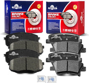 Ceramic Disc Brake Pads Set Front and Rear Replacement for Kia Soul 2014 2015 2016